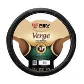 Оплетка на руль  PSV VERGE Fiber (Черный/Отстрочка белая) M, экокожа
