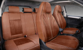 Накидки 5D PSV Sport (Коричневый), комплект на весь салон, экокожа + текстиль