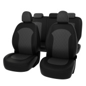 Чехлы Hyundai ix35 2010-2015 г. - РОМБ/отстрочка серая, черная-серая экокожа "Оригинал"