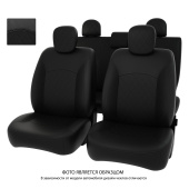 Чехлы Honda Civic VIII 2005-2011 г. - Sd РОМБ/отстрочка черная, черная экокожа *Оригинал*