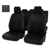 Чехлы Ford EcoSport 2014-2021 г. - черный/отстрочка белая, экокожа "Оригинал"