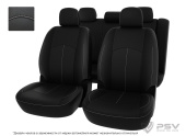 Чехлы Mitsubishi Lancer IX 2000-2010 г. - Sd, черный/отстрочка белая, экокожа *Оригинал*