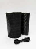Оплетка на руль со шнуровкой PSV CORD Fiber (Черный) M алькантара+карбон