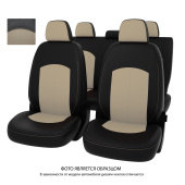 Чехлы Renault Duster II 2020-> дел., черно-бежевая экокожа *Оригинал*