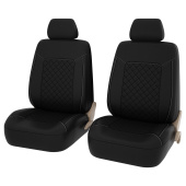 Чехлы PSV Elegant Next 2 FRONT (Черный/отстрочка белая), ромб + экокожа