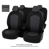 Чехлы Chevrolet Aveo II 2011-2020 г. - черно-серая экокожа *Оригинал*