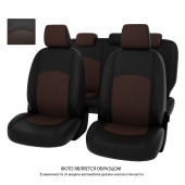 Чехлы Mazda 3 III 2013-2019 г. - Sd черно-коричневая экокожа "Оригинал"