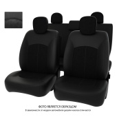 Чехлы Honda Civic VIII 2005-2011 г. - Sd черная экокожа + черная алькантара *Оригинал*