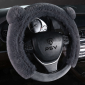 Оплетка на руль иск. мех PSV MISHKA Premium (Серый) M