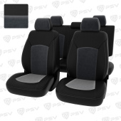 Чехлы Chevrolet Cruze I 2009-2015 г. - 5 подголовников, черная экокожа + серый велюр "Оригинал"