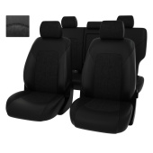 Чехлы Hyundai Tucson III 2015-2021 г. - 7 п/г, черная экокожа + черная алькантара "Оригинал"