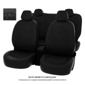 Чехлы Toyota Camry XV40 2006-2011 г. - РОМБ /отстрочка черная, черная экокожа + черная алькантара "Оригинал"