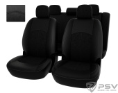 Чехлы Mitsubishi Lancer IX 2000-2010 г. - Sd, черная экокожа + черная алькантара *Оригинал*
