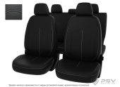 Чехлы Mitsubishi Outlander III 2018-> Рестайлинг 3, черный/отстрочка белая, экокожа "Оригинал"