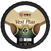 Оплетка на руль  PSV VEST (EXTRA) PLUS Fiber (Черный) L, экокожа