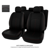 Чехлы Toyota Camry XV70 2017-> черный/отстрочка красная, экокожа "Оригинал"