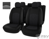 Чехлы Mitsubishi Lancer IX 2000-2010 г. - Sd, черная экокожа + серая алькантара *Оригинал*