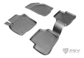 Коврики VW Passat B6 2005-2010 г. - борт. чер "АВС"