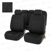 Чехлы PSV Forester Next (Черный/отстрочка белая), терморомб "Сота" + экокожа