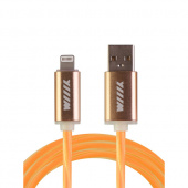 Кабель для зарядки с USB светящийся для Apple оранжевый CBL710-U8-10OG "WIIIX"