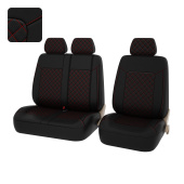 Чехлы PSV Elegant Next TRANSIT (Черный/Ромб красный/отстрочка красная), ромб + экокожа