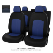 Чехлы Toyota Rav4 IV 2012-2019 г. - черно-синяя экокожа "Оригинал"