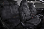 Накидки 5D PSV Vektor Alcantara Sport (Черный/Отстрочка Черная), комплект на весь салон, алькантара