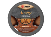 Оплетка на руль кожаная PSV TERRY (Серый) M, с перфорацией