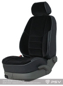 Чехлы  Toyota Camry V30 2001-2006 г. - черный к/з + бордовый флок "Экстрим" ЭЛиС