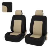 Чехлы PSV Elegant Next 2 FRONT (Черный-Бежевый), ромб + экокожа