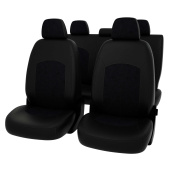 Чехлы VW Polo V 2009-2020 г. - Sd, деленная спинка, черная экокожа + черная алькантара "Оригинал"