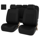 Чехлы PSV Elegant Next (Черный/Ромб черный/отстрочка серая), ромб + экокожа