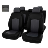 Чехлы Chevrolet Cruze I 2009-2015 г. - 5 подголовников, черно-серая экокожа "Оригинал"