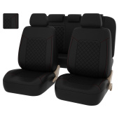 Чехлы PSV Elegant Next (Черный/Ромб черный/отстрочка красная), ромб + экокожа