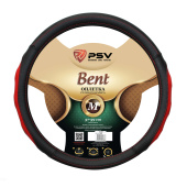 Оплетка на руль  PSV BENT Fiber (Черно-Красный) М, экокожа