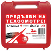 Аптечка автомобильная (пластиковый футляр) ГОСТ "ФЭСТ" (Красная)   