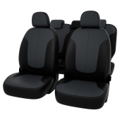Чехлы Chevrolet Spark III 2009-2016 г. / Ravon R2 2016-> черно-серая экокожа *Оригинал*