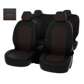 Чехлы Hyundai Solaris I 2010-2017 г. - Sd черно-коричневая экокожа "Оригинал"
