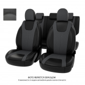 Чехлы Ford Mondeo V 2014-2019 г - (Titanium) черно-серая экокожа "Оригинал"