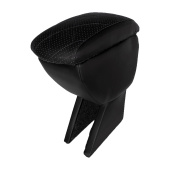Автоподлокотник Ford Fusion 2002-2012 г. - РОМБ/отстрочка черная, черная экокожа