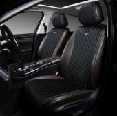 Накидки PSV Asterion PRO 2 FRONT (Черный/Отстрочка синяя), на передние сиденья (2 шт.) 