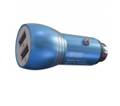 Зарядное устройство в прикуриватель с двумя USB-портами (2,4 А+ 1А) UCC-2-17 синий "WIIIX"