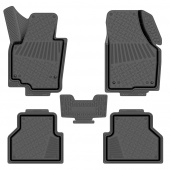 Коврики VW Tiguan I 2007-2016 г. - резиновый, черный "Rezkon"   