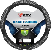 Оплетка на руль PSV RACE CARBON (Черный) M, экокожа 