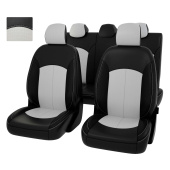 Чехлы Hyundai Solaris II/Kia Rio IV 2017-> Sd (Comfort/Prestige) черно-белая экокожа "Оригинал"