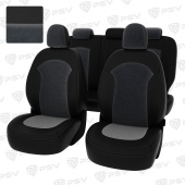 Чехлы Hyundai ix35 2010-2015 г. - черная экокожа + серый велюр "Оригинал"