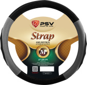 Оплетка на руль  PSV STRAP Fiber (Черно-Серый) М, экокожа