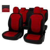 Чехлы Kia Soul II 2013-2019 г. - черно-красная экокожа "Оригинал"