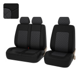 Чехлы PSV Elegant Next TRANSIT (Чёрный-Серый), ромб + экокожа