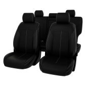 Чехлы Hyundai Tucson III 2015-2021 г. - 7 п/г, черный/отстрочка белая, экокожа "Оригинал"
